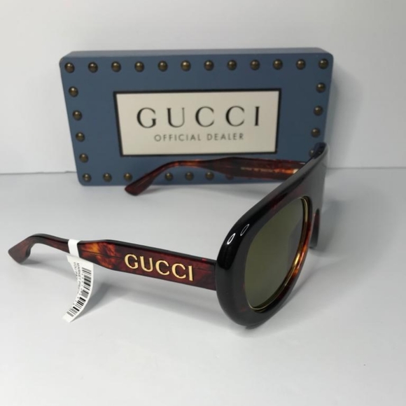 💯 New Original GUCCIAcetate Oversize Sunglasses GG1152S Tortoise - Picture 7 of 17